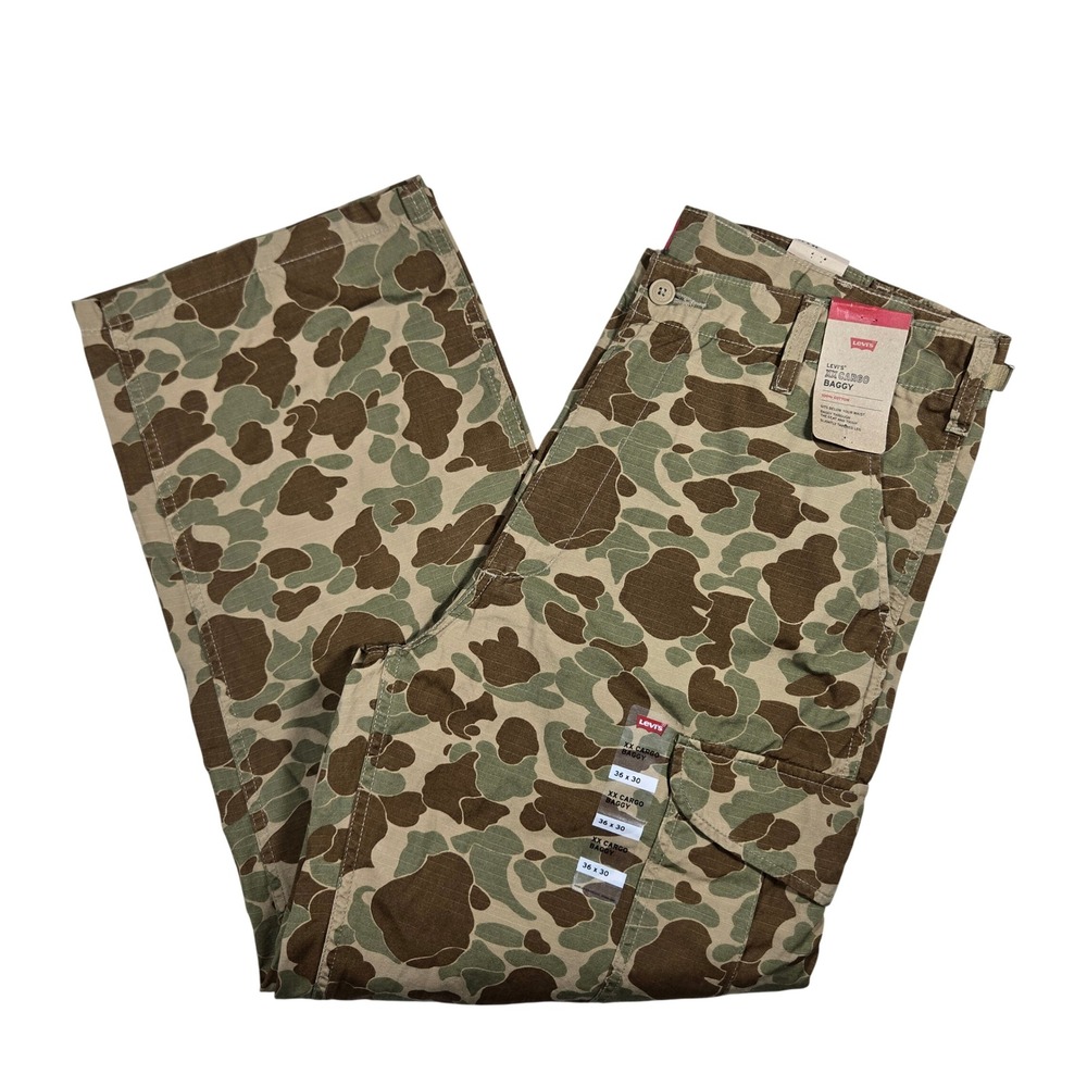 Levis XX Cargo Baggy Pants Mens 36x30 Camo Ripstop Cotton 003KQ0004